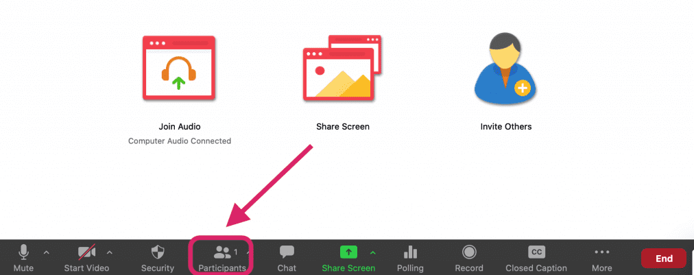 Image of Zoom interface pointing at participants